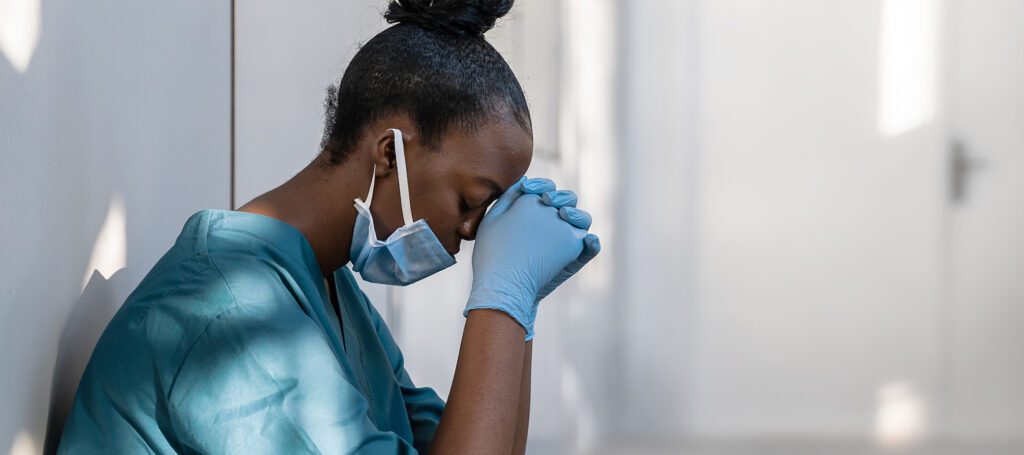 Distraught Healthcare worker