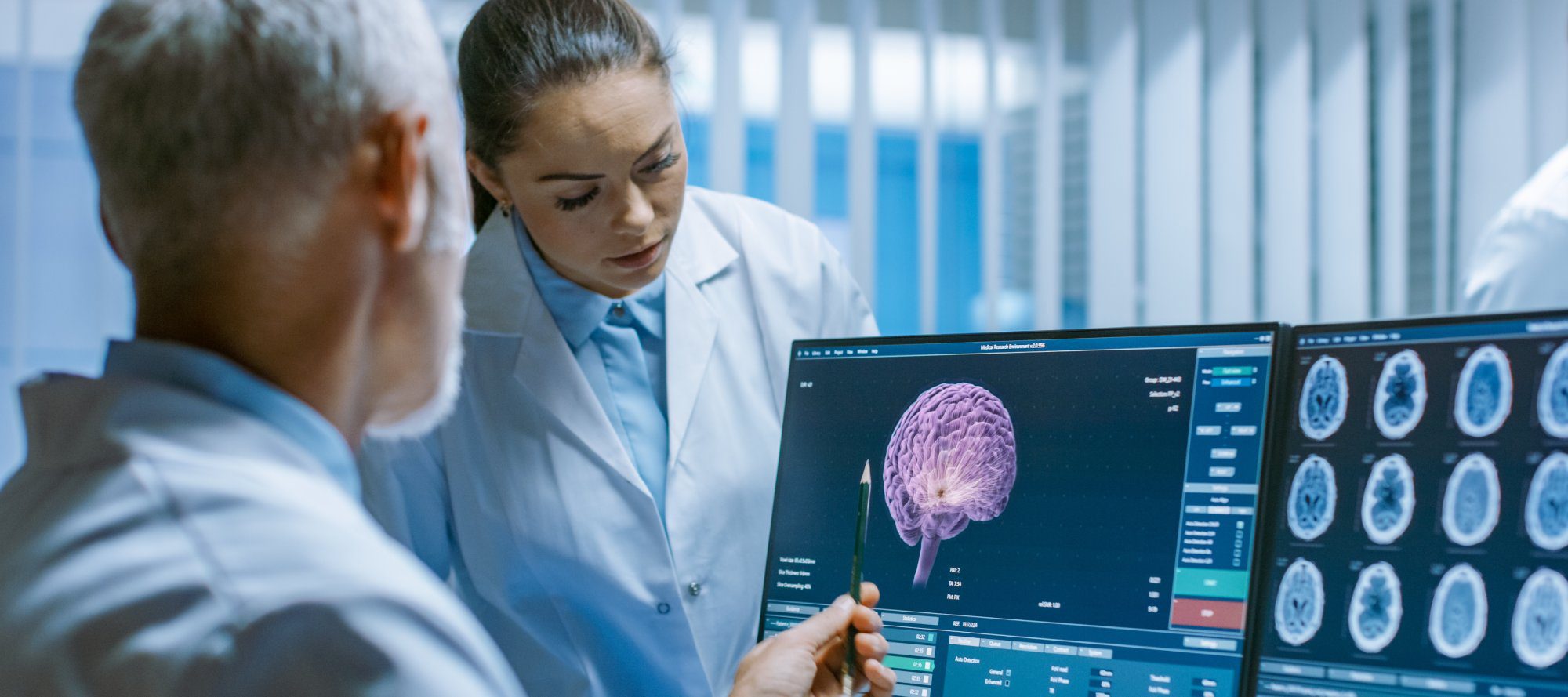 Two Medical Scientists in the Brain Research Laboratory