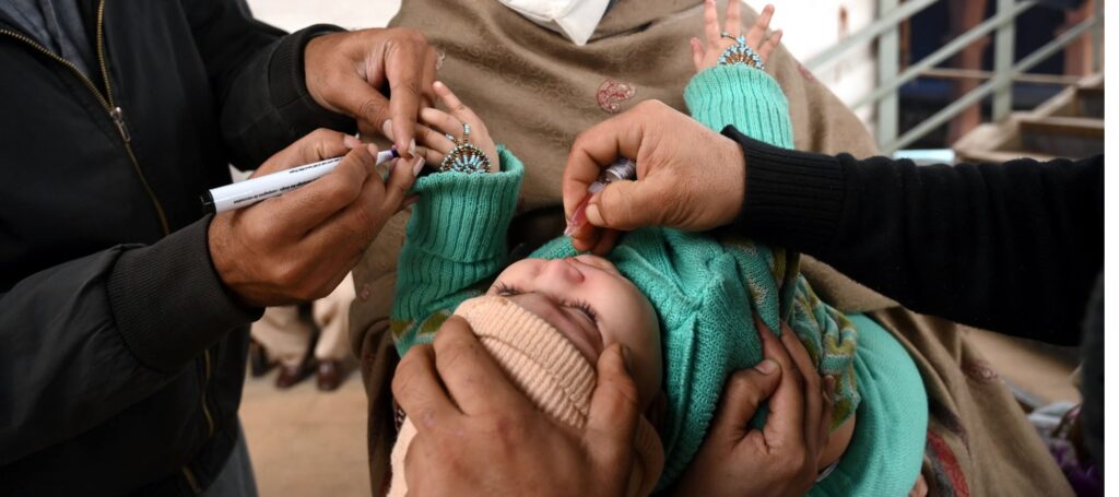 Baby getting vaccines