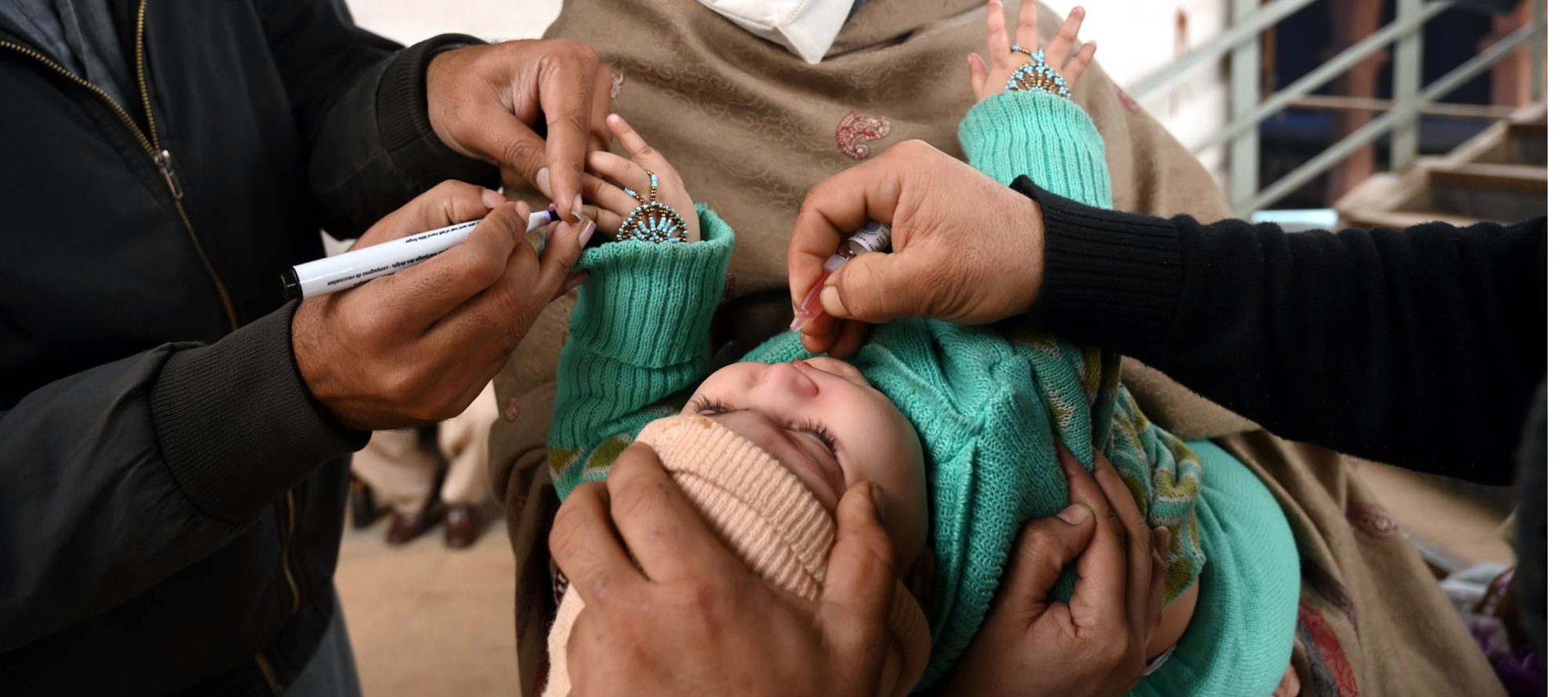 Baby getting vaccines